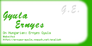 gyula ernyes business card